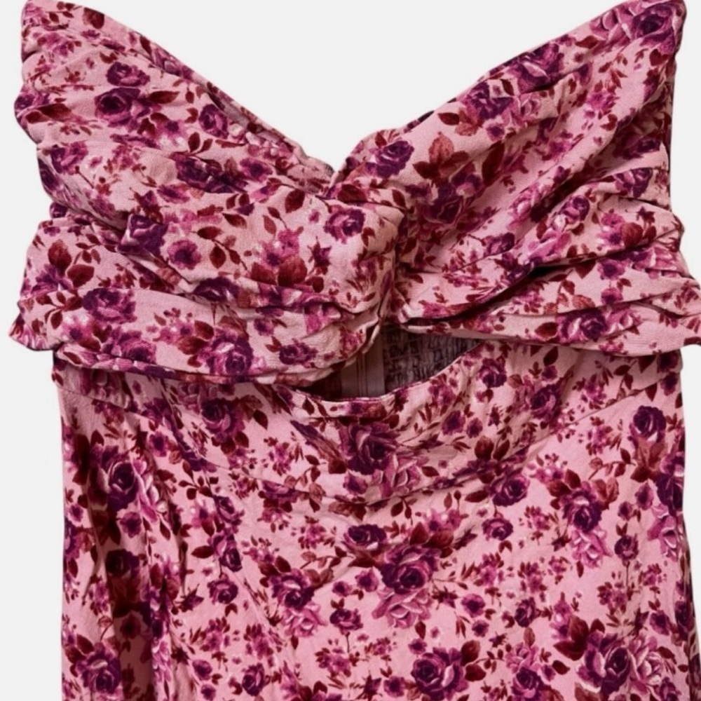 Trixxi Pink Floral Strapless Dress - Picture 5 of 11